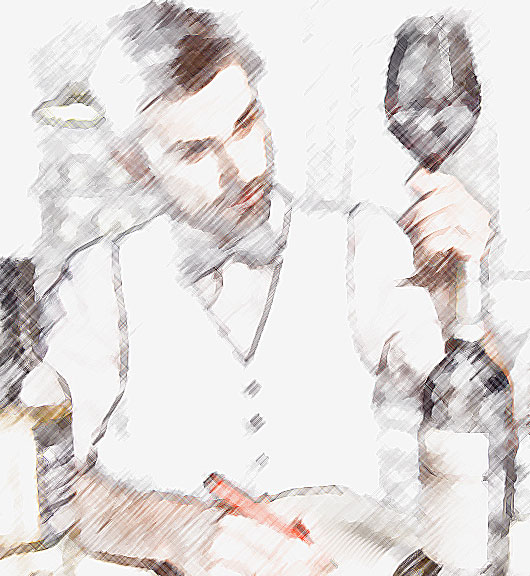 Sommelier evaluating wine